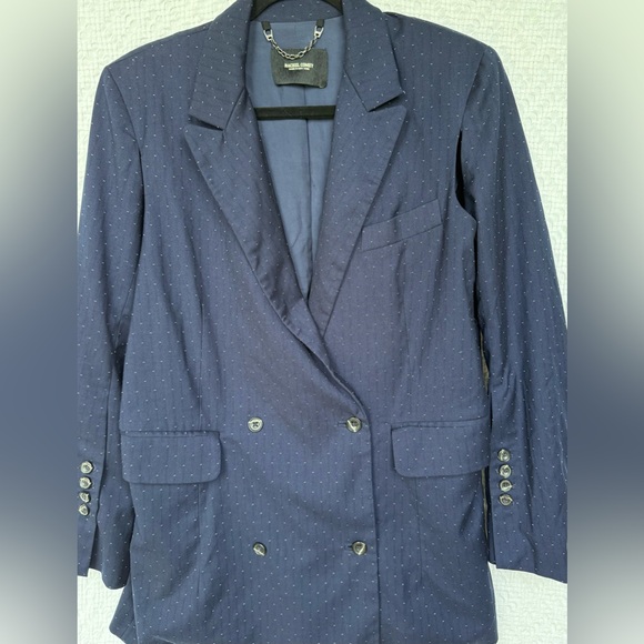 Rachel Comey Rupture Blazer Navy Polka Dot Tailored Jacket Size 10 - Picture 10 of 16